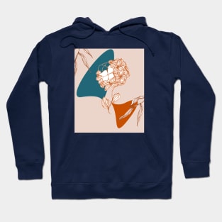 abstract art with line art Hoodie